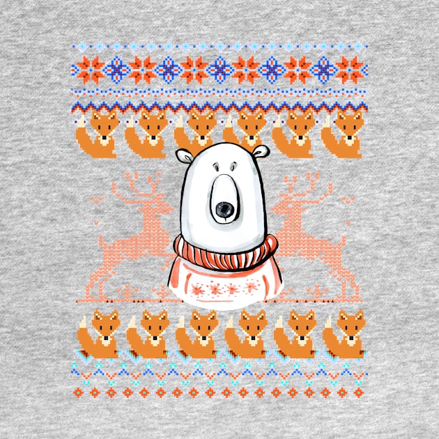 Ugly Sweater Style Polar Bear Print by letnothingstopyou